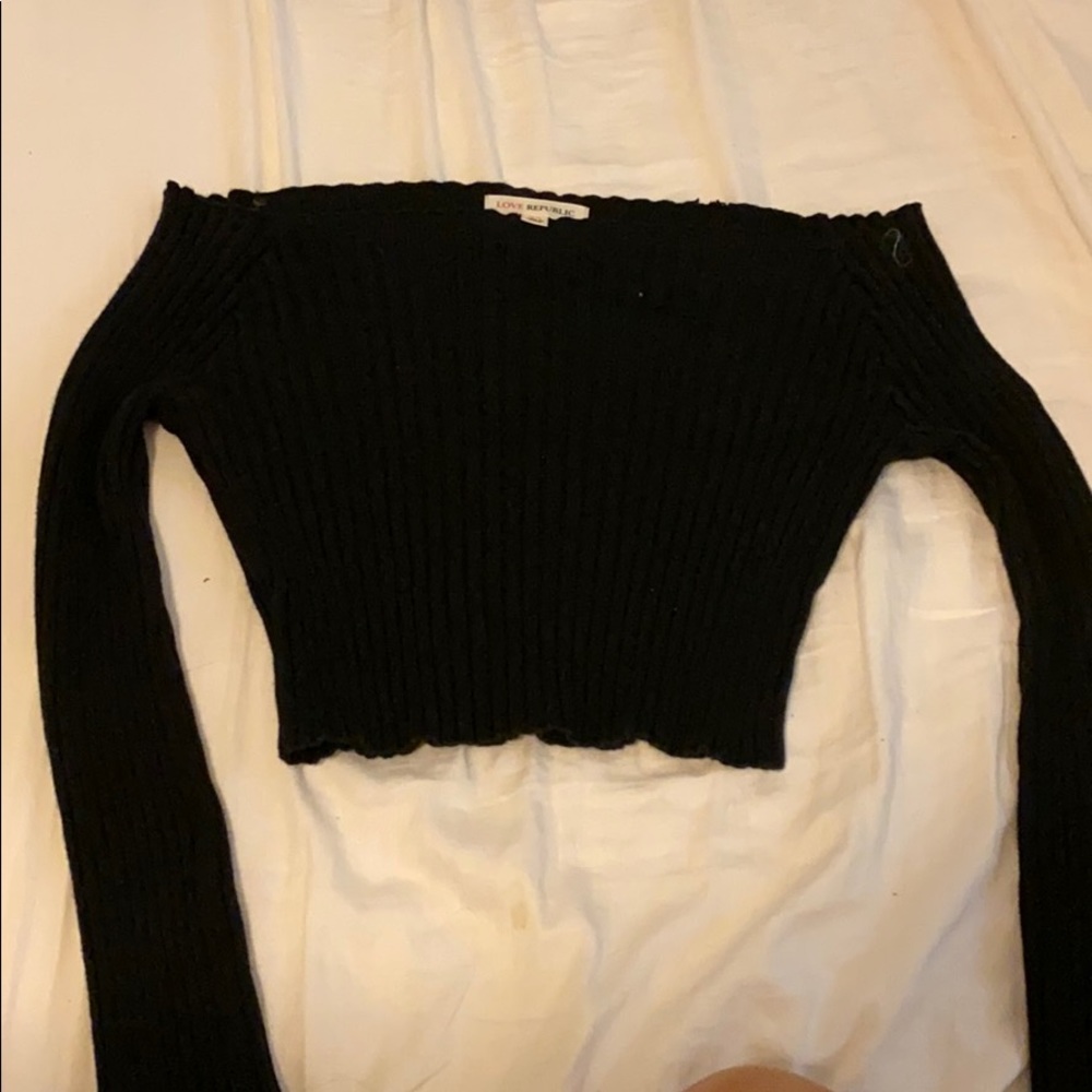 Off the shoulder black top